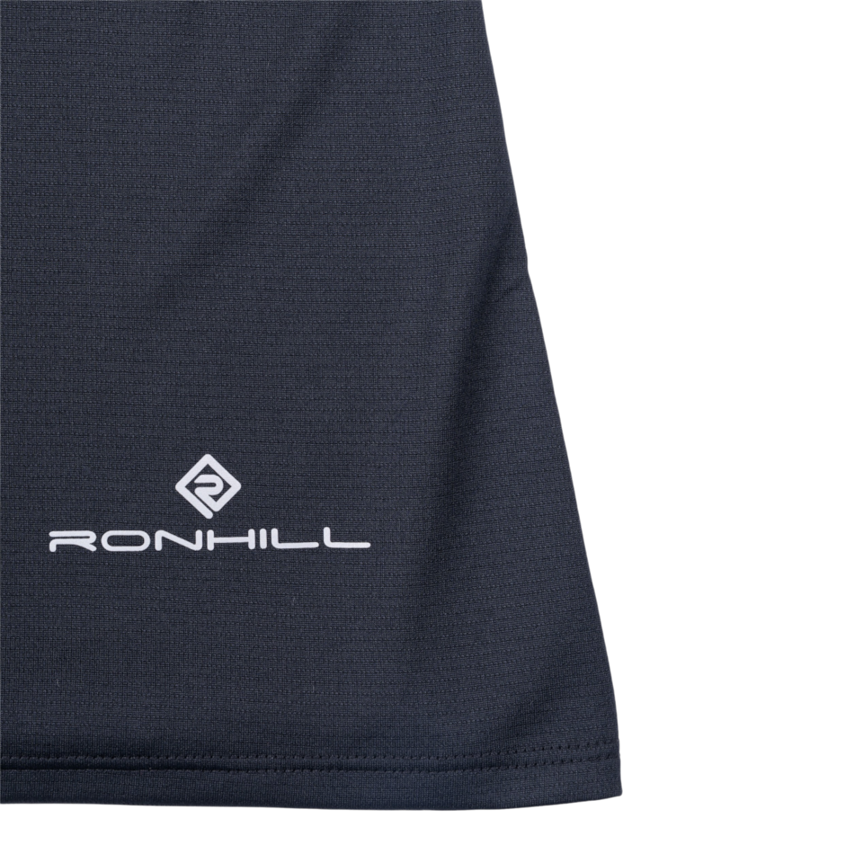 Up & Running Ronhill women's black core running vest featuring breathable Vapourlite fabric and reflective logo detail